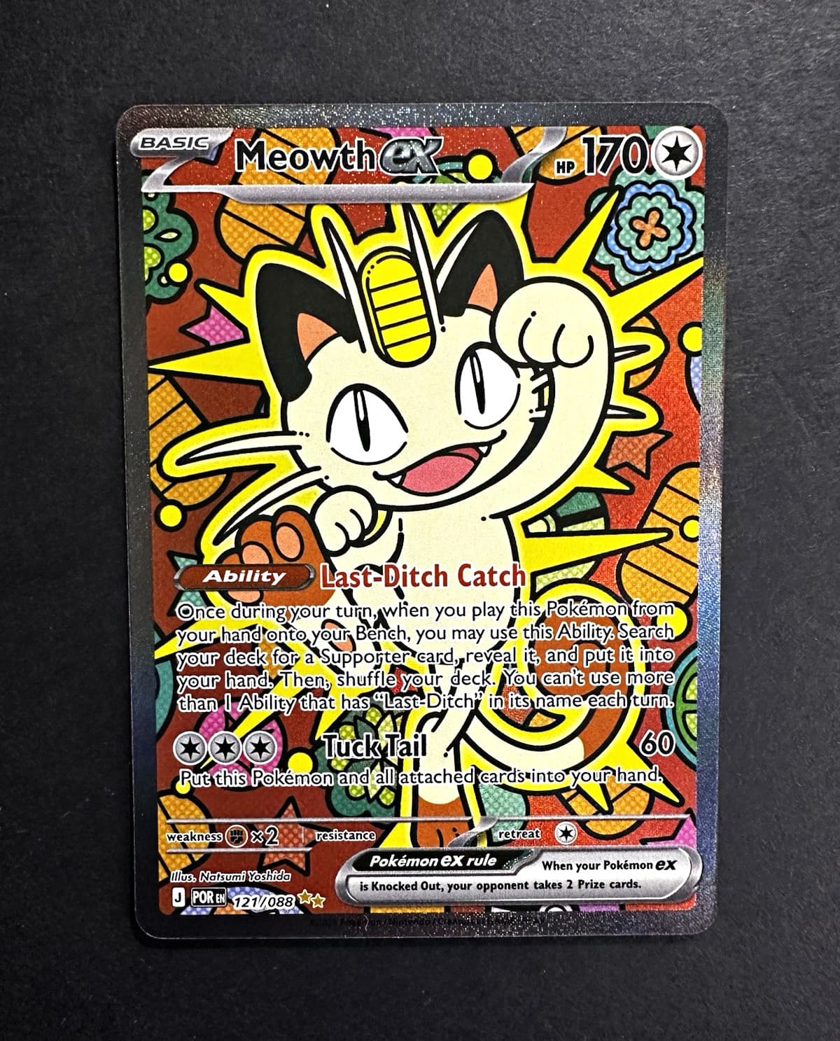 Meowth ex- 121/088- SIR- Full Art Holo- Pokémon- English- Perfect order