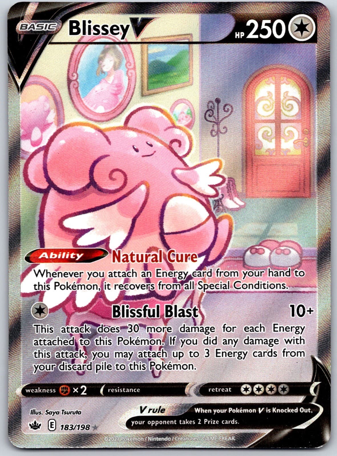 Blissey V 183/198 Ultra Rare Chilling Reign Pokemon Holo Near Mint