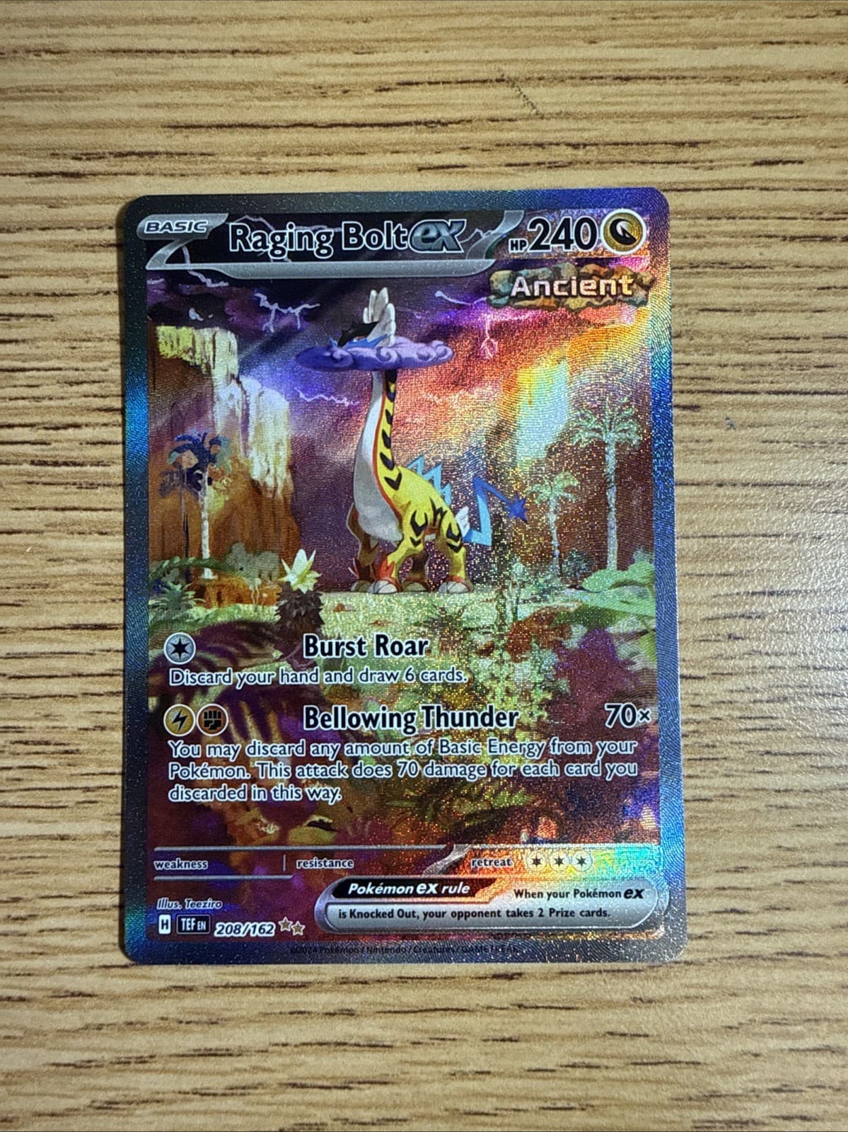 The Pokémon Company Raging Bolt ex 208/162 Temporal Forces Full Art Holo Eng