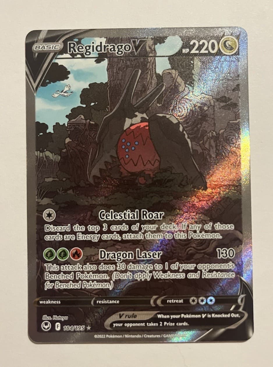 Pokémon TCG Regidrago v Full Art Ultra Rare Silver Tempest Card 184/195