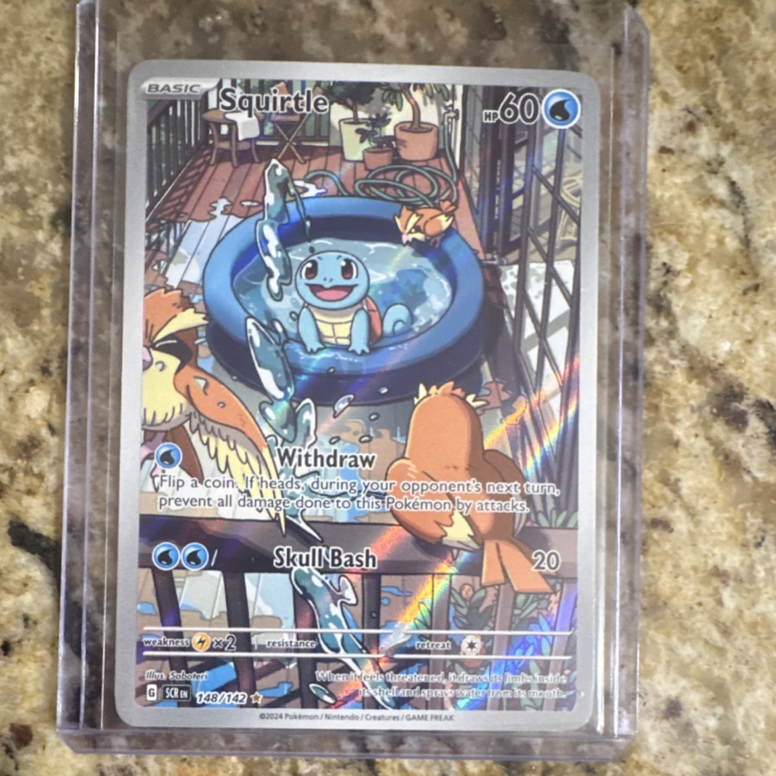 Pokemon Squirtle 148/142: Sv07 Stellar Crown Full Art Holo Basic