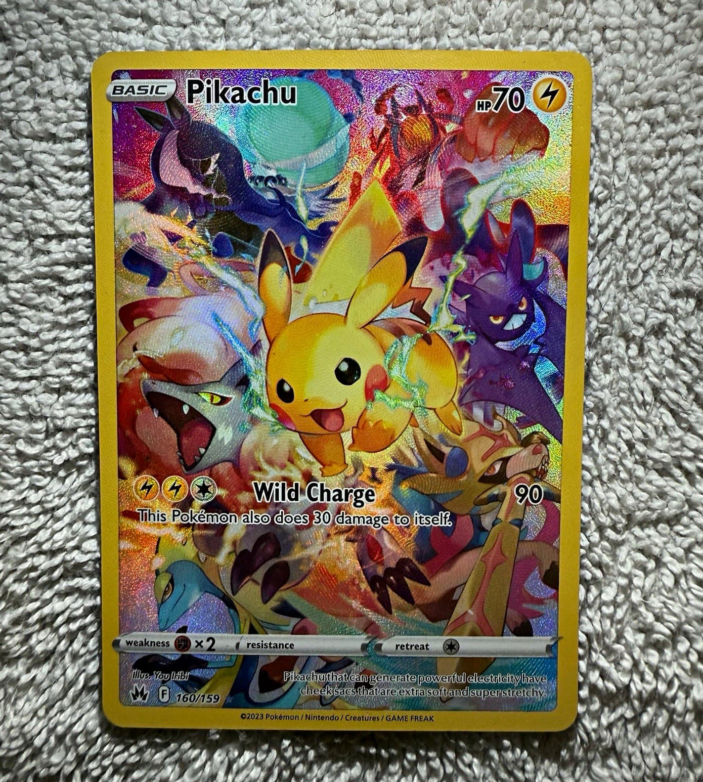 Pikachu (Secret) 160/159 SWSH: Crown Zenith Secret Rare Pokemon TCG Holo