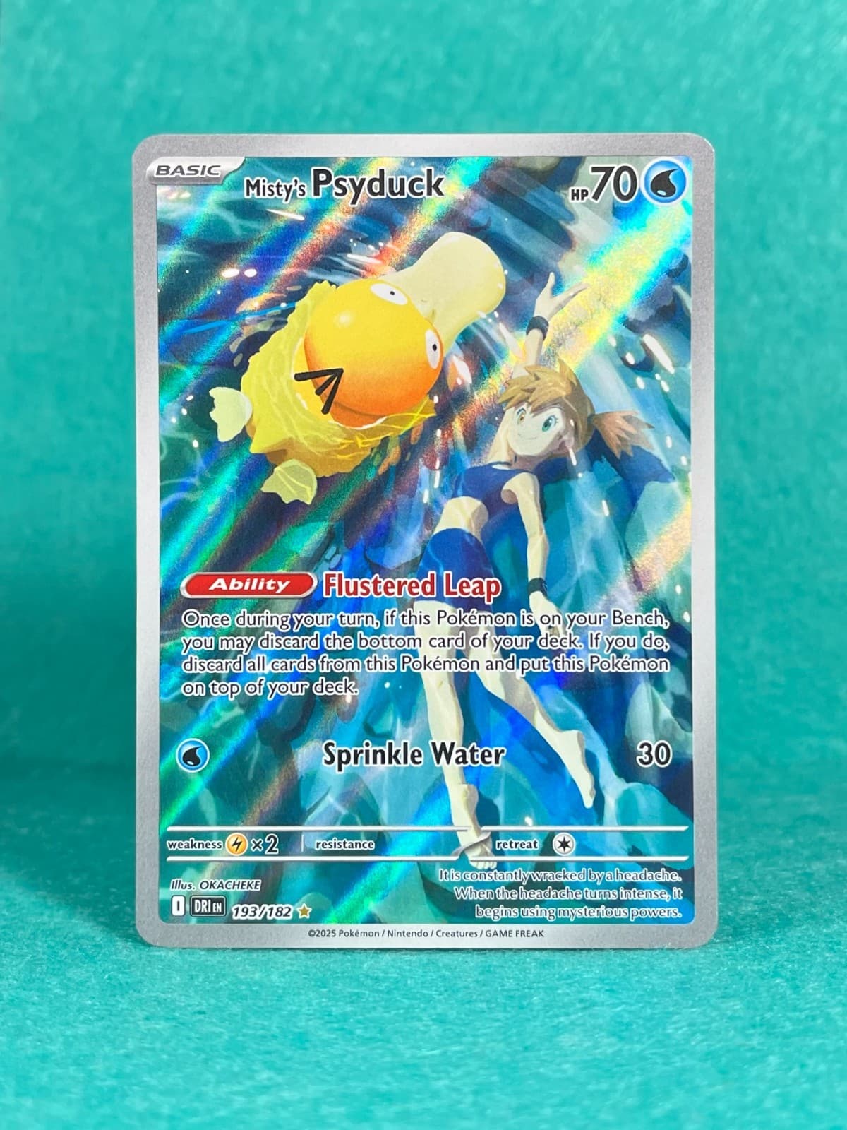 Pokémon TCG Misty's Psyduck Holo Card 193/182 Sv10: Destined Rivals - NM