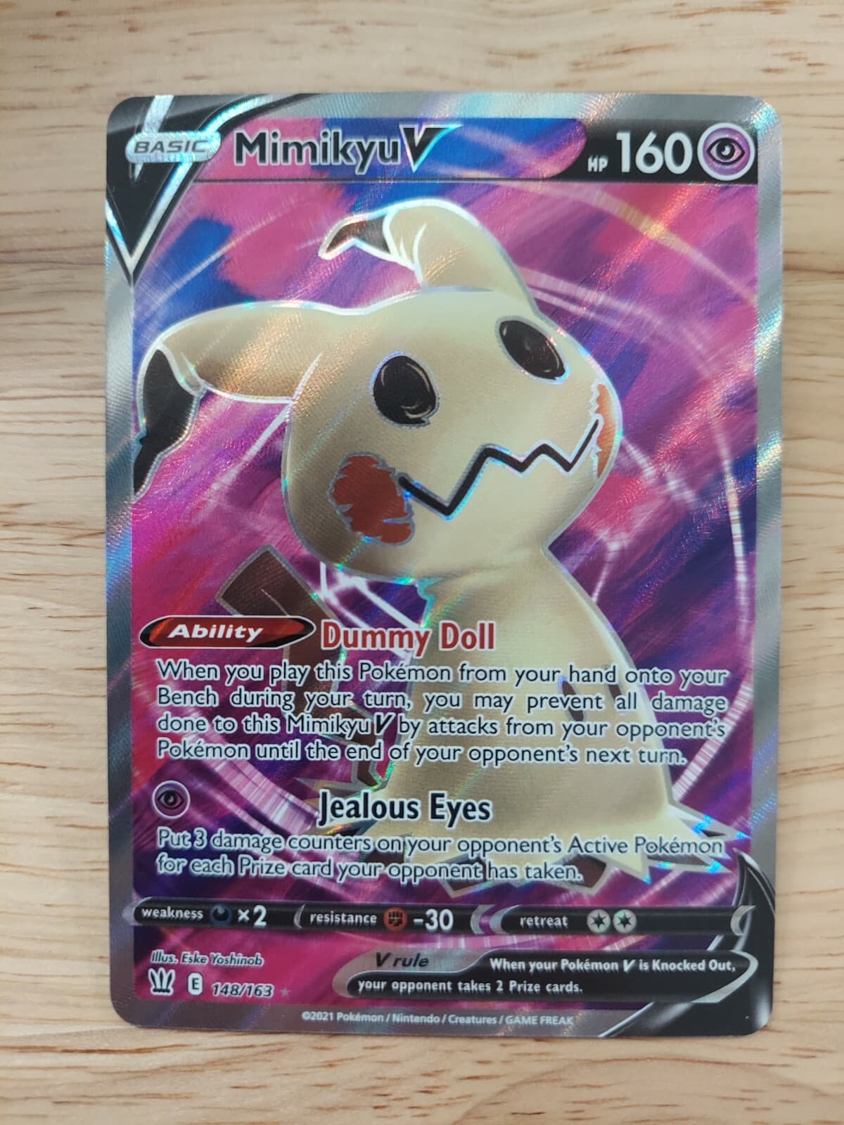 Mimikyu V 148/163 Battle Styles NM Full Art Ultra Rare Pokemon Card