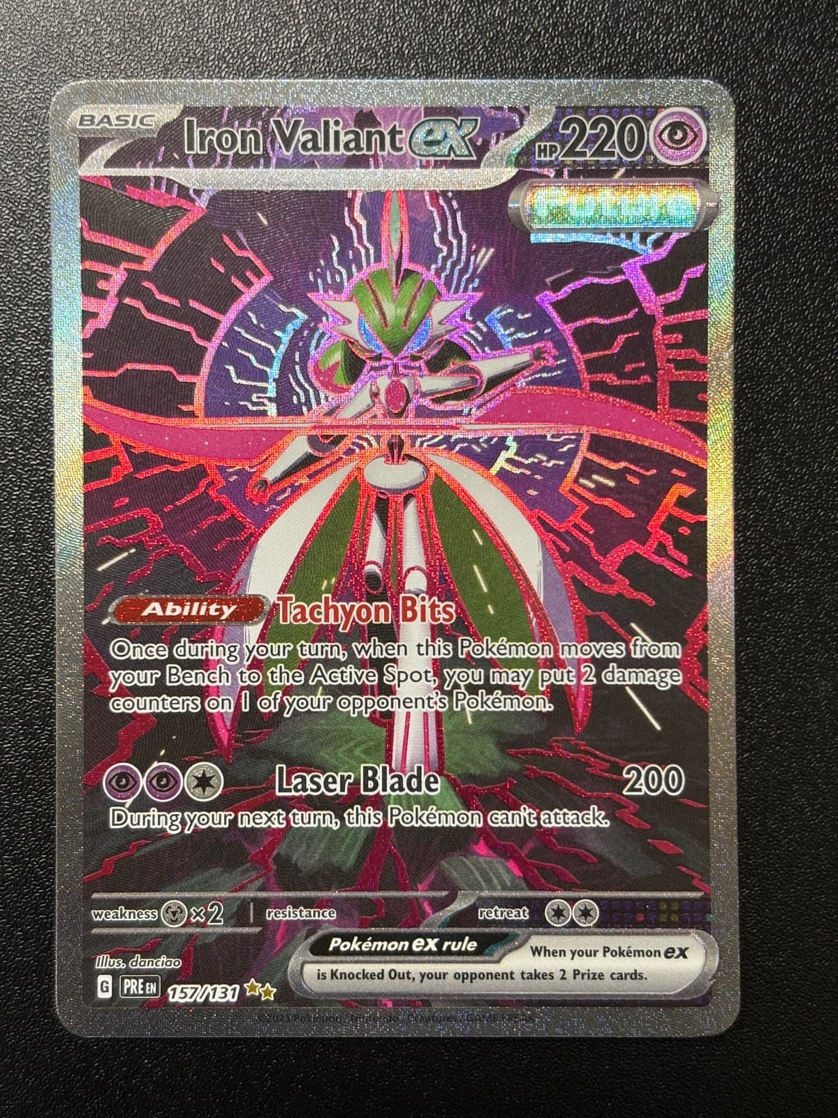 Iron Valiant ex 157/131 Holo Prismatic Evolutions Pokemon NM