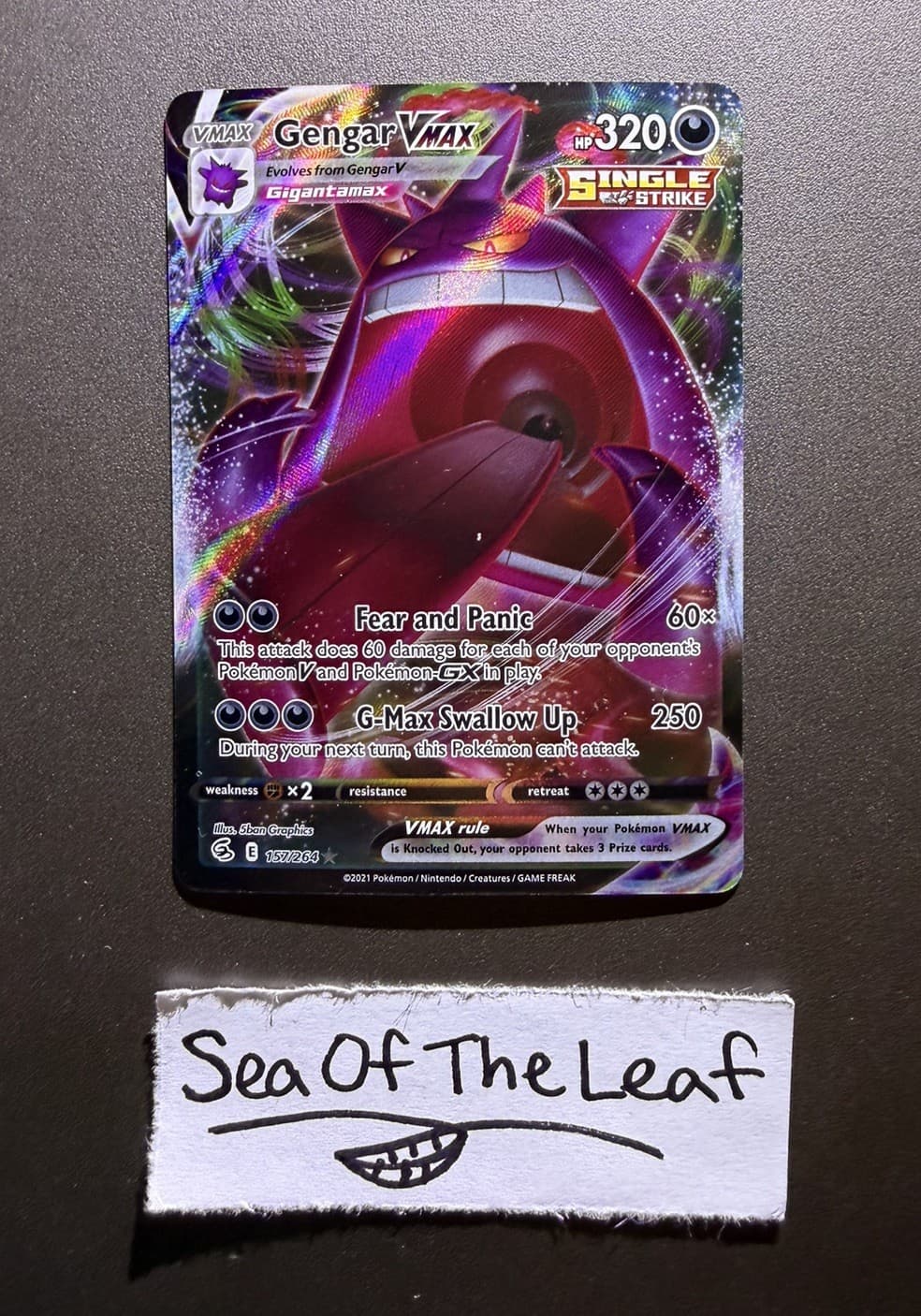 Gengar VMAX 157/264 Holo VMAX Rare Fusion Strike Pokemon NM Pack Fresh