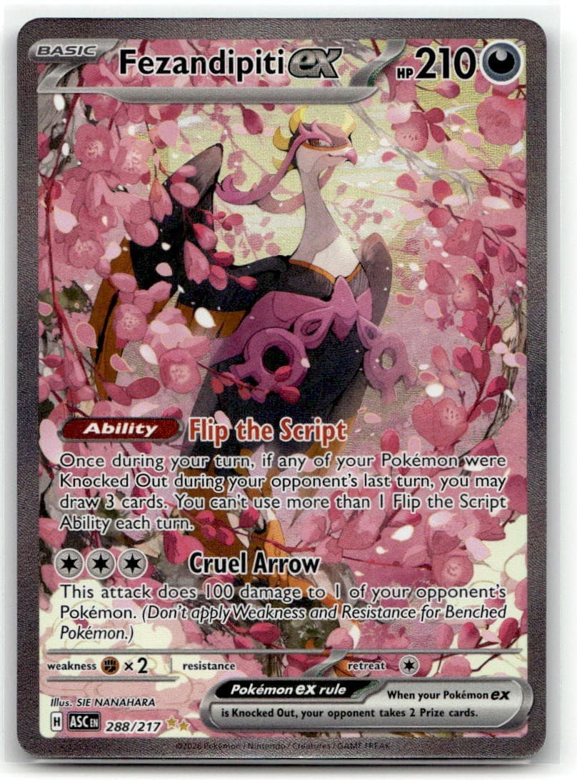 Fezandipiti ex 288/217 SIR ME: Ascended Heroes Pokemon EN Holofoil NM