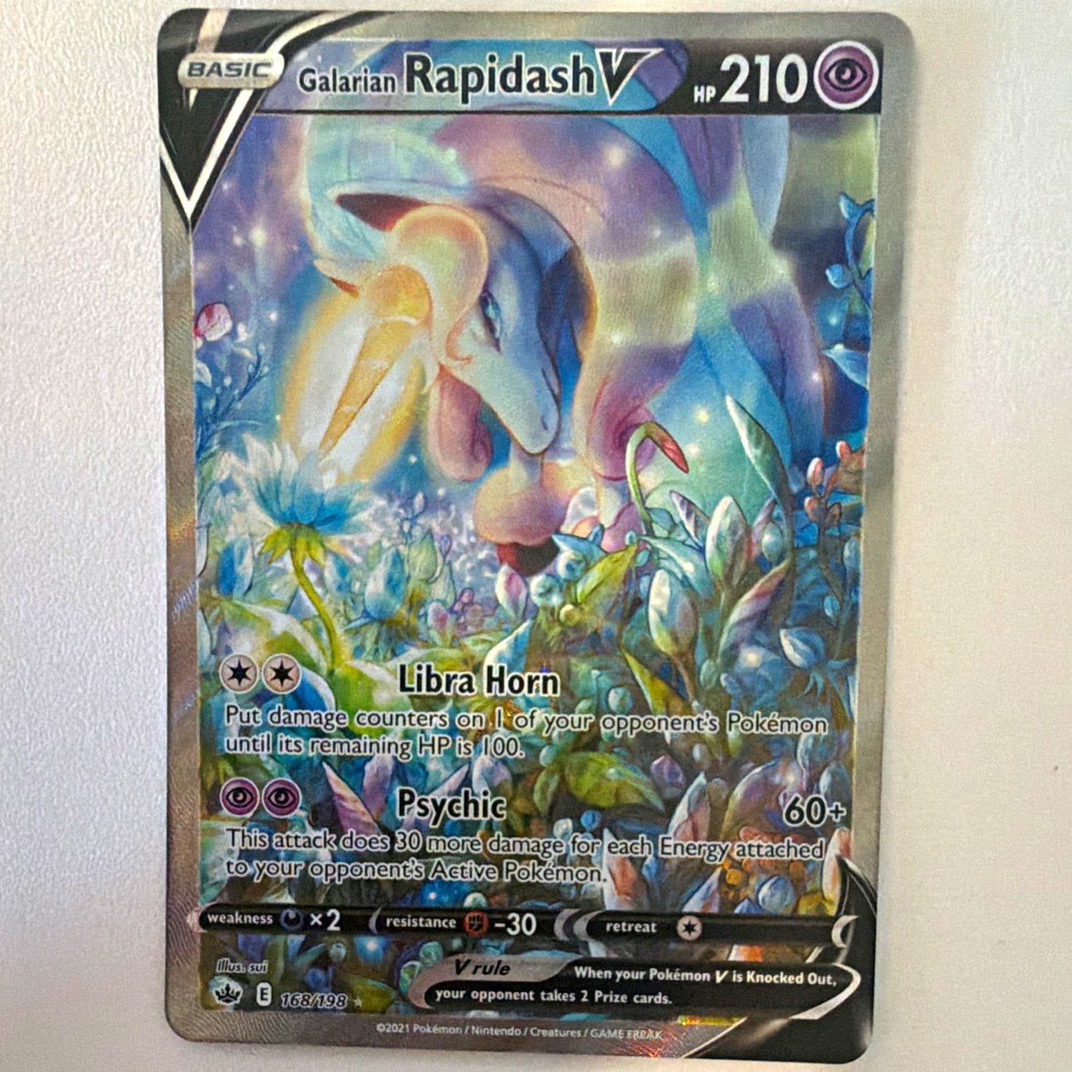 The Pokémon Company Galarian Rapidash V 168/198 Chilling Reign Holo ENG 210HP