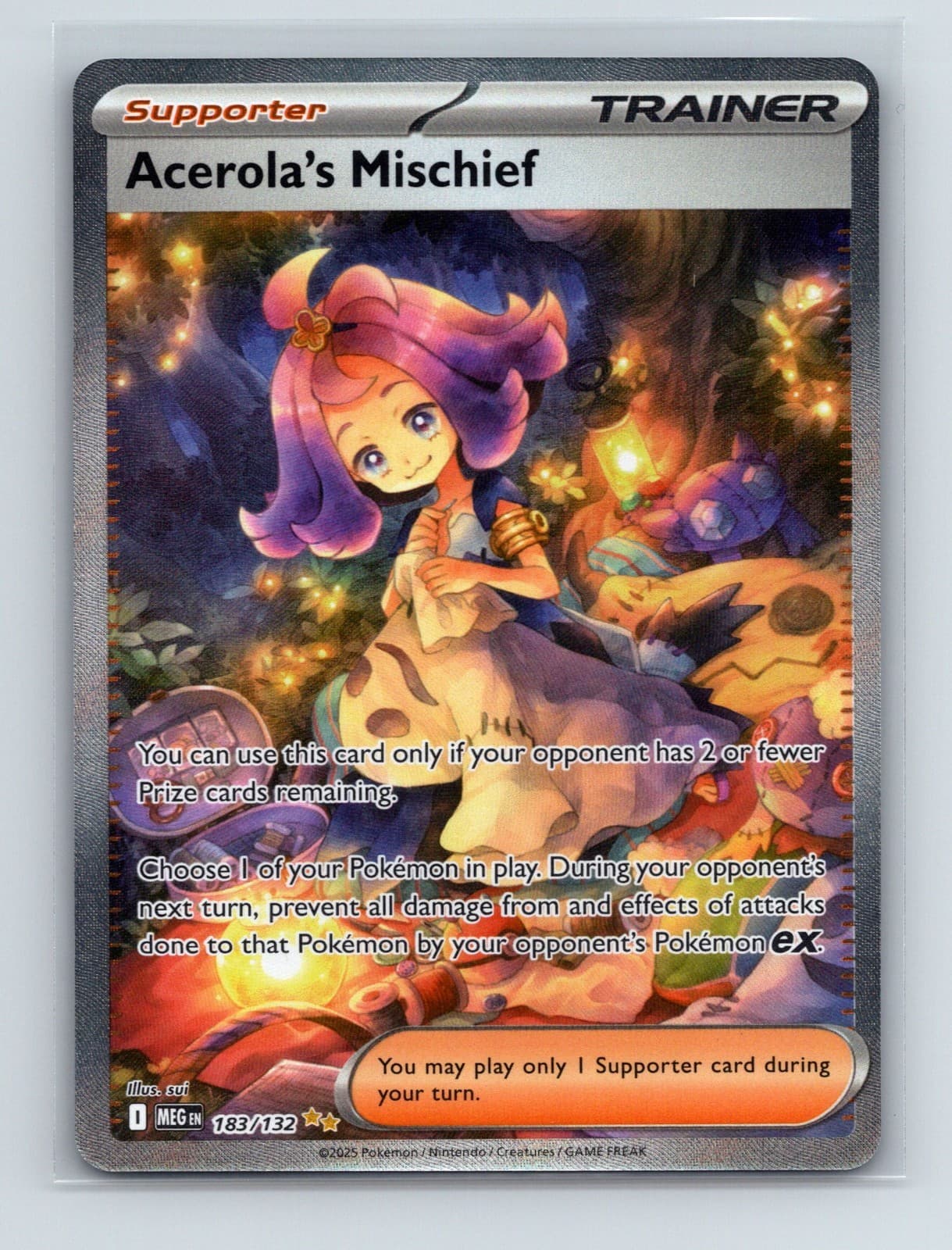 2025 Pokemon Acerola's Mischief Special Illustration Rare #183/132  Near Mint