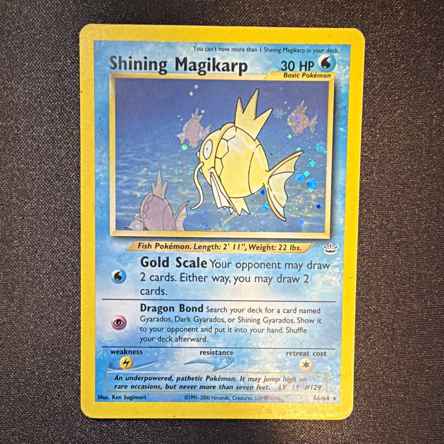 Nintendo Pokémon TCG Shining Magikarp 66/64 Neo Revelation Holo EN 2000 30 HP