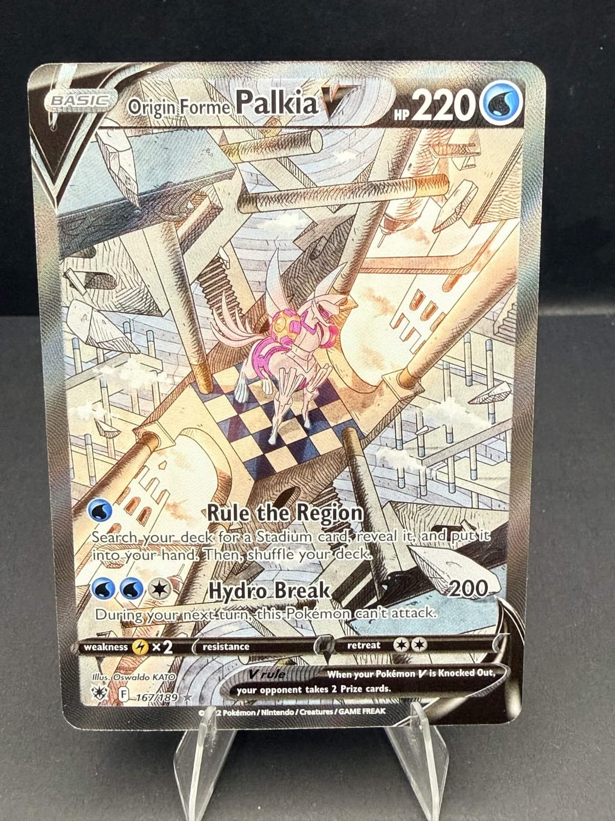 Origin Forme Palkia V (Alternate Full Art) 167/189 SWSH10 Holofoil UR Pokemon NM