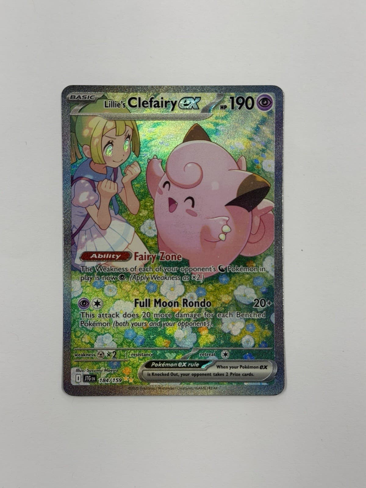Pokemon TCG Lillies Clefairy Ex 184/159 Special Illustration Rare Journey Mint