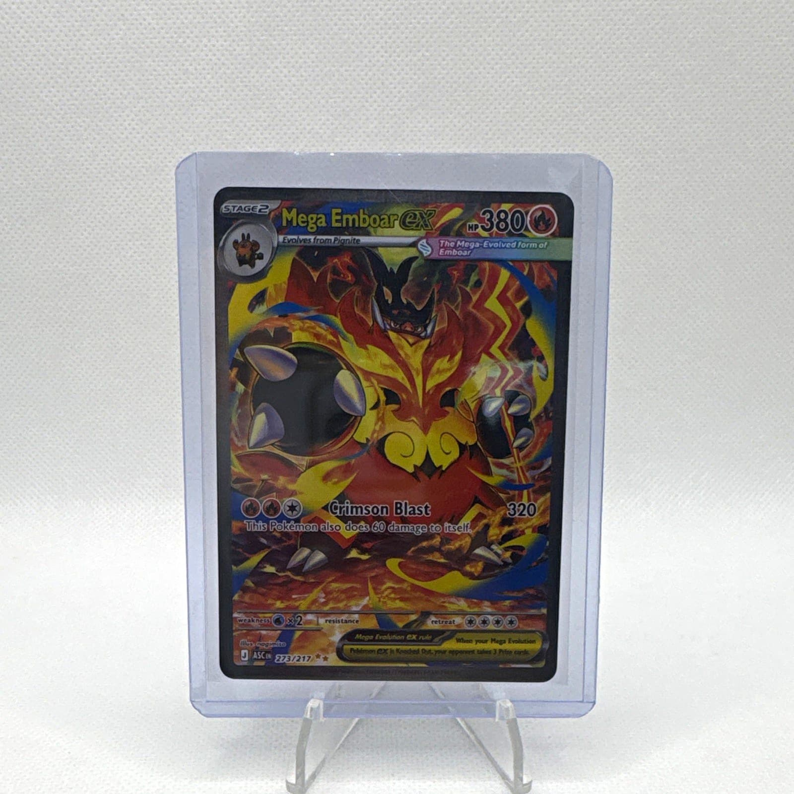 Pokemon Mega Emboar EX 273/217 Secret Rare Holo Full Art 380 HP English