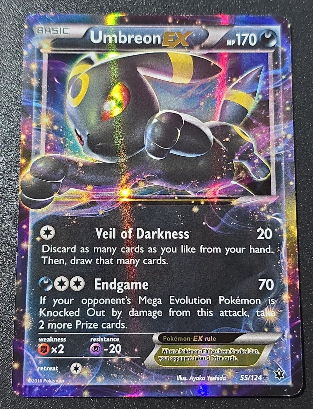 Pokemon Umbreon EX 55/124 Fates Collide Holo Ultra Rare NM