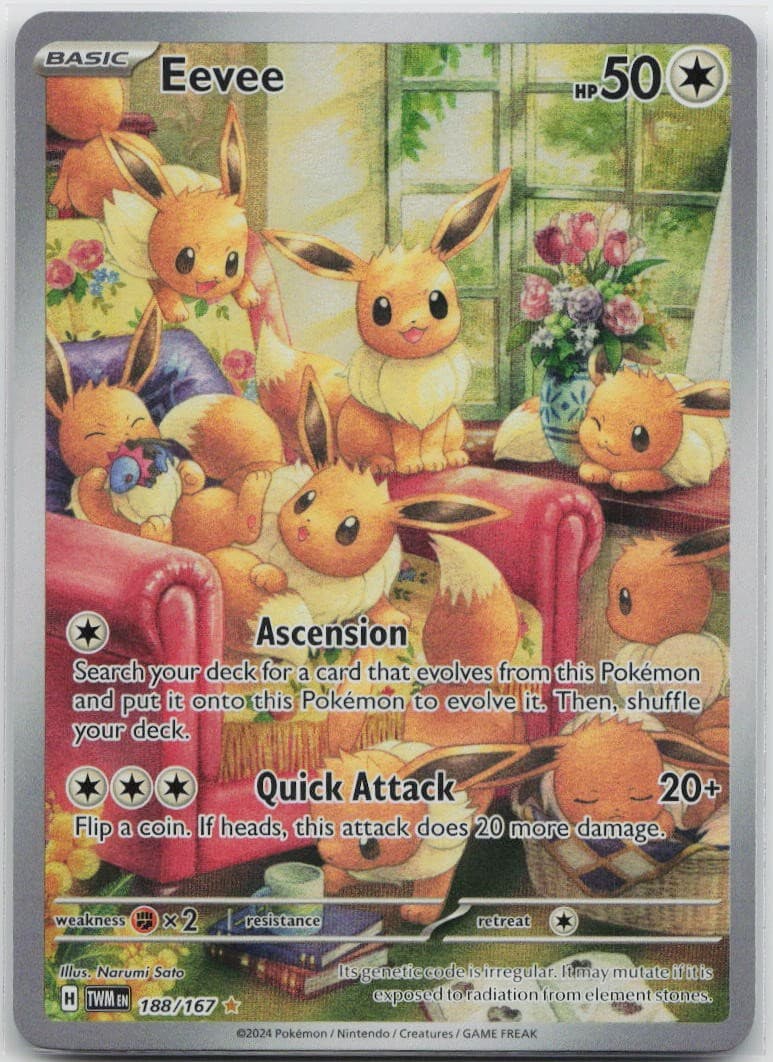 Eevee Illustration Rare SV06: Twilight Masquerade 188/167 Pokemon TCG