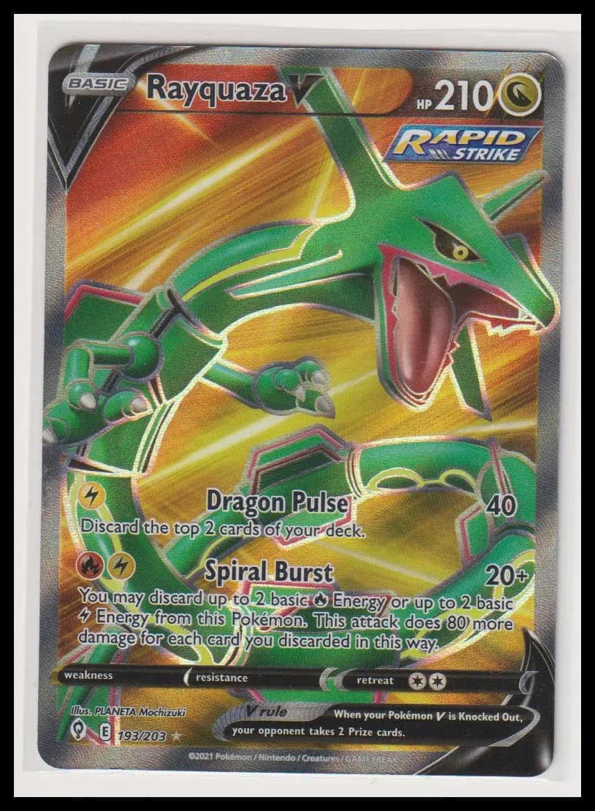 2021 Pokemon Evolving Skies Rayquaza V Full Art 193/203