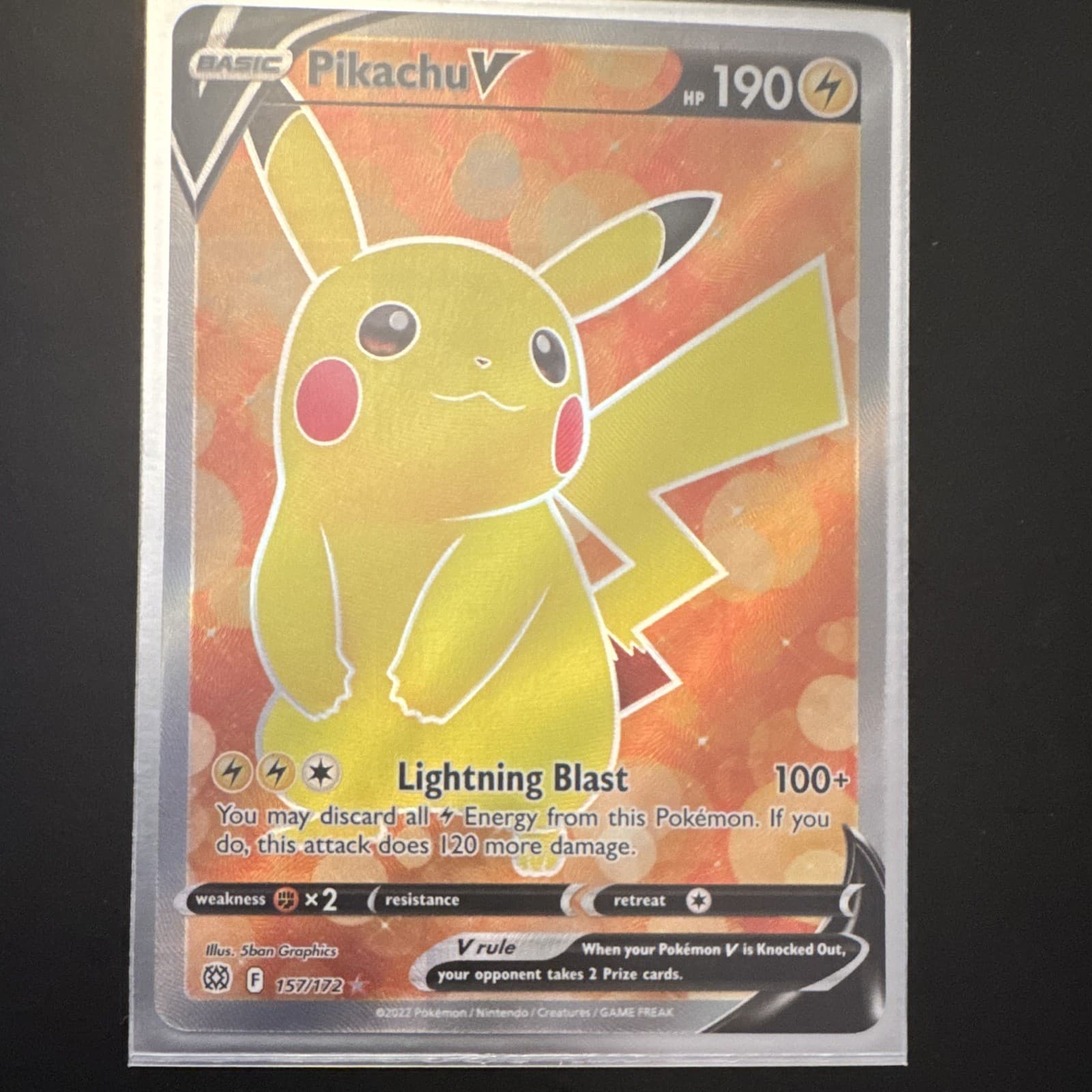 Pikachu V 157/172 Brilliant Stars Full Art Holo Ultra Rare HP 190 Eng 2022
