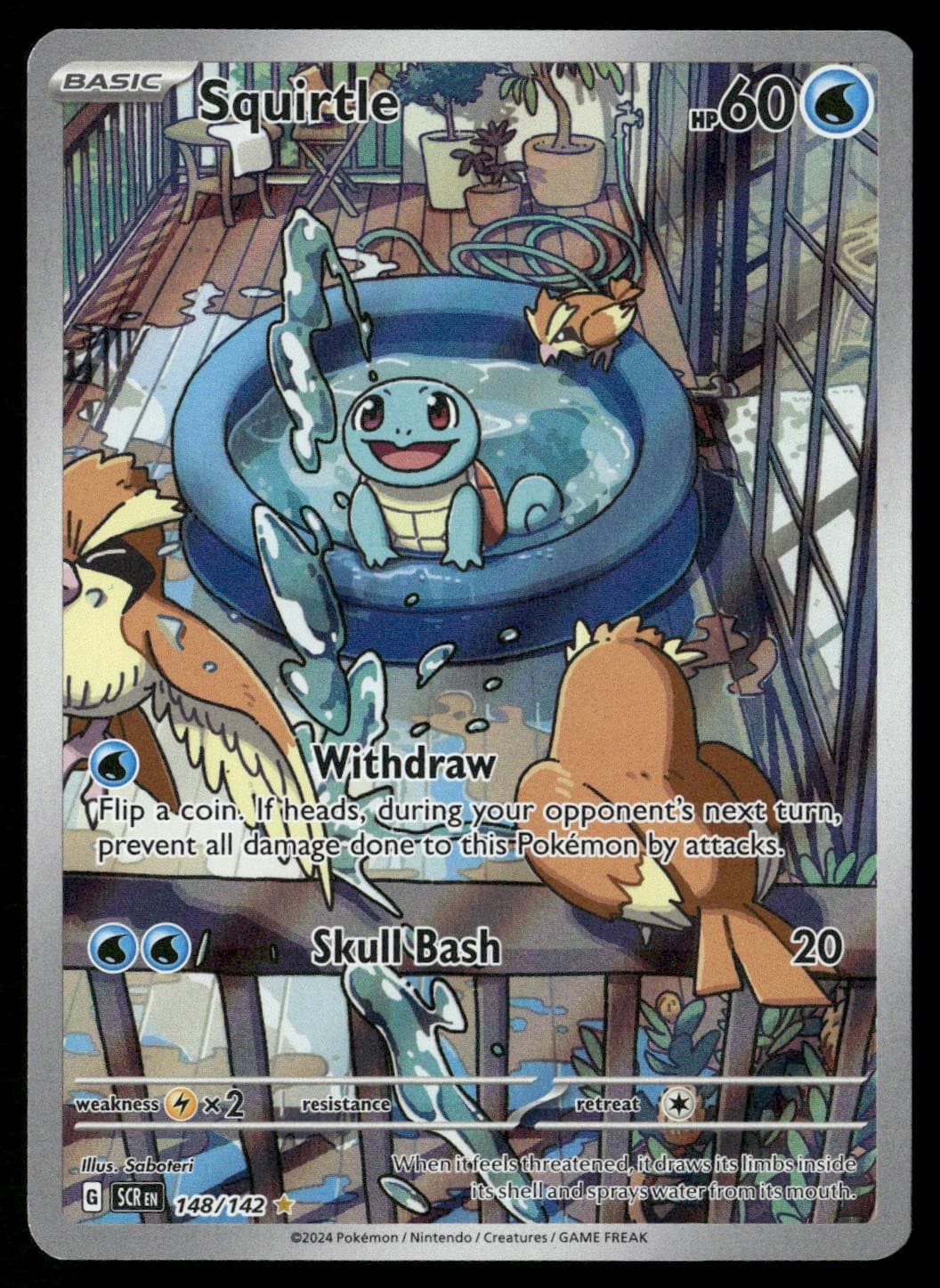 Squirtle 148/142 Illustration Rare Stellar Crown Pokemon Holo NM/M