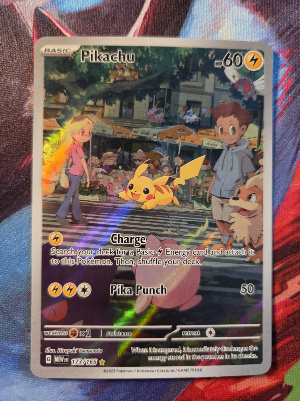 Pikachu 173/165 SV Scarlet & Violet 151 Illustration Rare Holo Full Art EN 2023