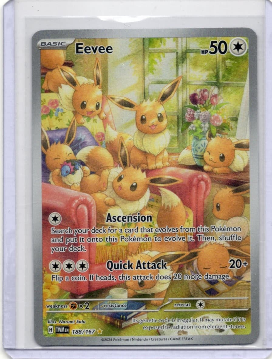 Eevee 188/167 Illustration Rare Twilight Masquerade Pokemon Holo Near Mint