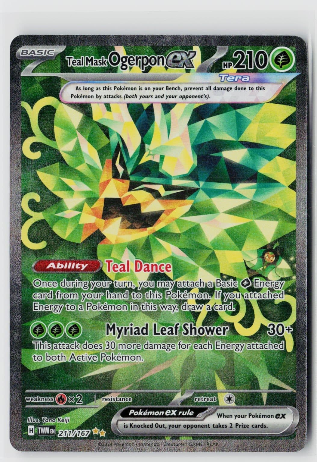 Teal Mask Ogerpon ex Holofoil [TWM - 211/167] NM Pokemon