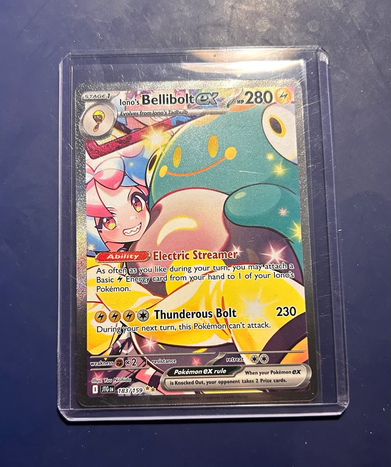 The Pokémon Company Iono's Bellibolt ex 183/159 Sv09 Full Art Holo 280HP EN