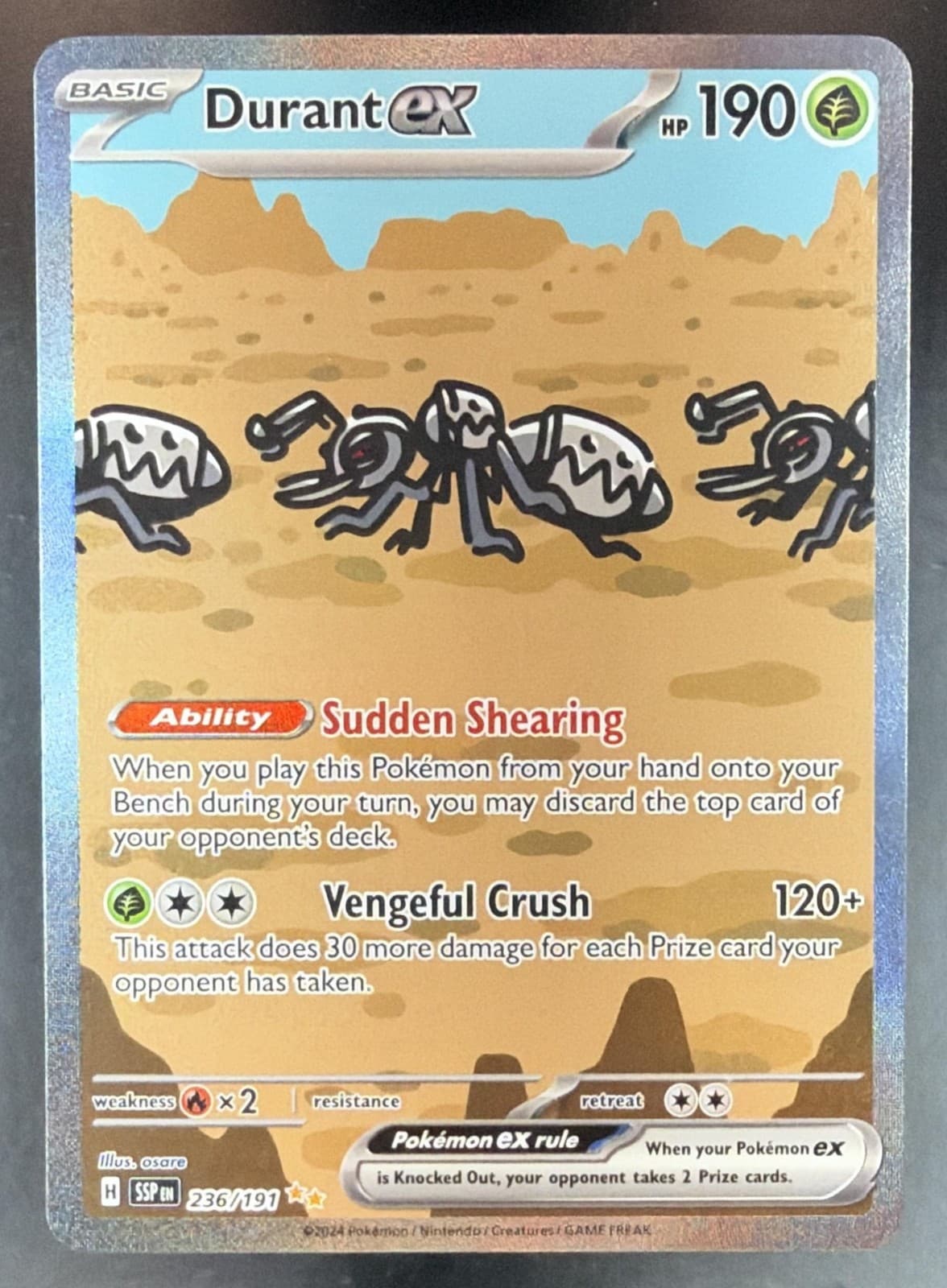 2024 Pokemon Surging Sparks Durant Ex #236/191