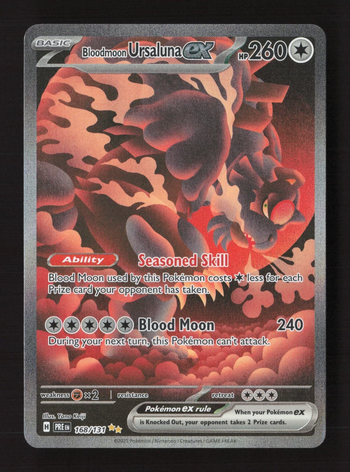 Bloodmoon Ursaluna ex 168/131 Holo SV: Prismatic Evolutions LP Pokémon TCG
