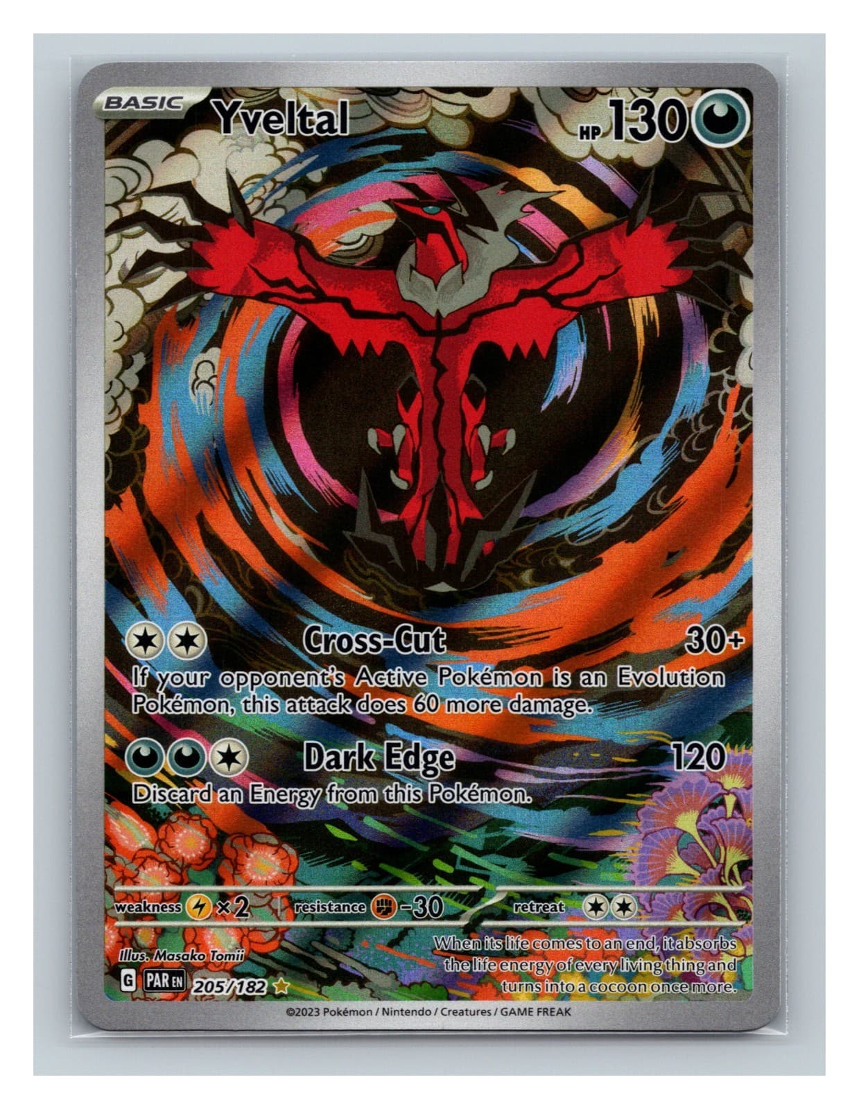 Yveltal 205/182 Illustration Rare Paradox Rift Pokemon Holo LP