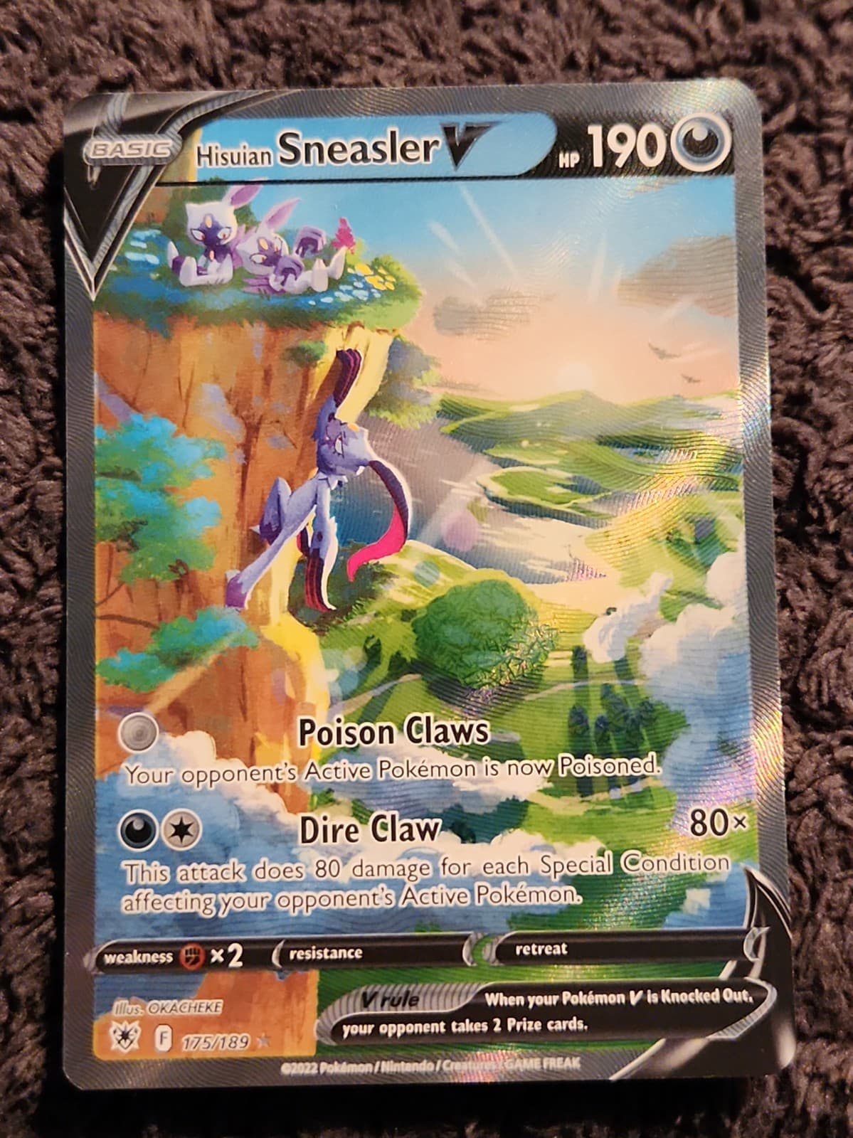 Hisuian Sneasler V (Alternate Full Art) 175/189 Swsh10: Astral Radiance Holo
