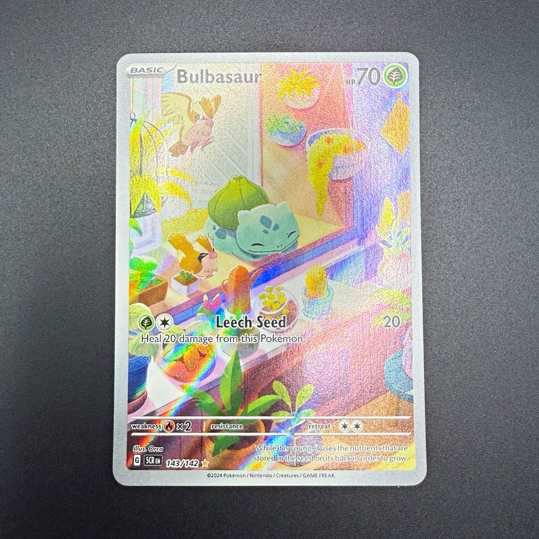 Pokemon TCG Sv07 Stellar Crown #143/142 - Bulbasaur - Illustration Rare Holo