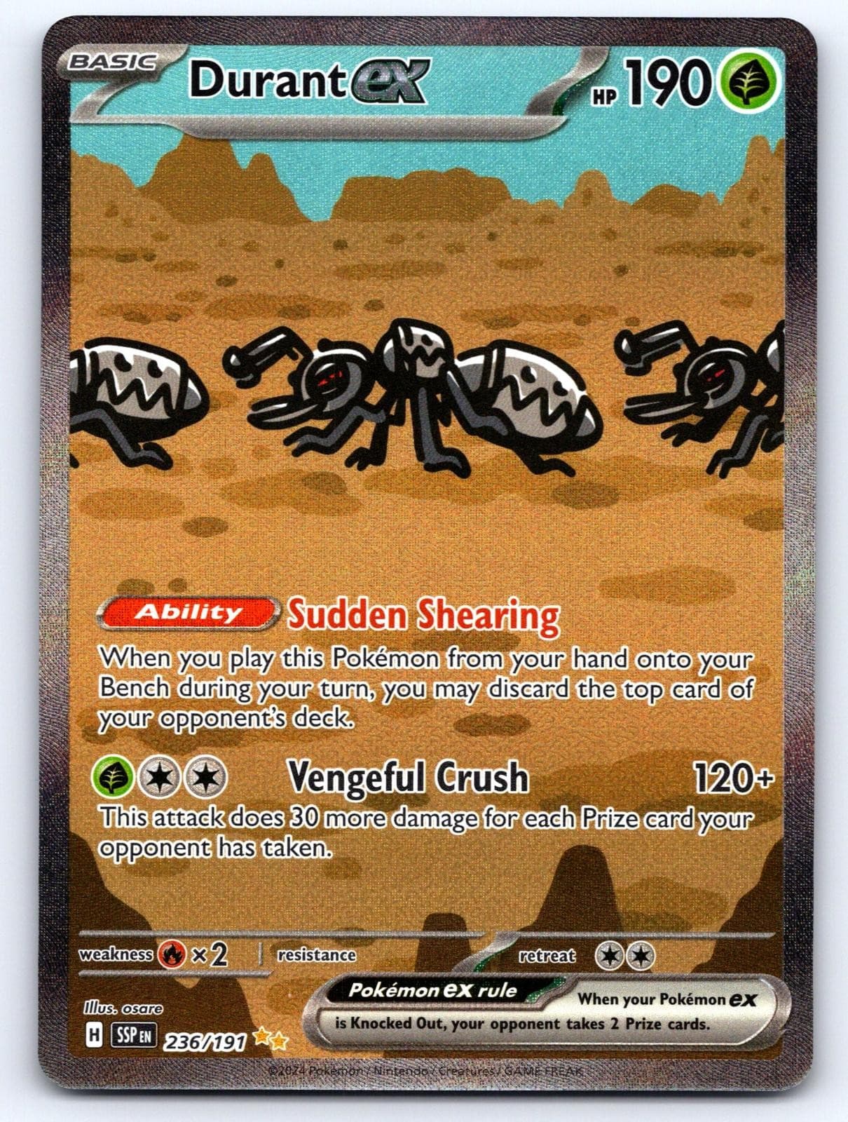 Durant ex 236/191 Special Illustration Rare Surging Sparks Pokemon Holo NM