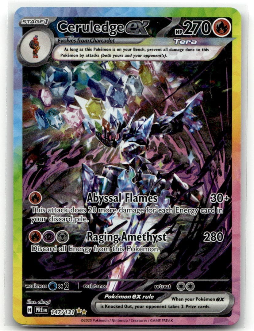 Ceruledge ex 147/131 SIR SV: Prismatic Evolutions Pokemon Holofoil Near Mint