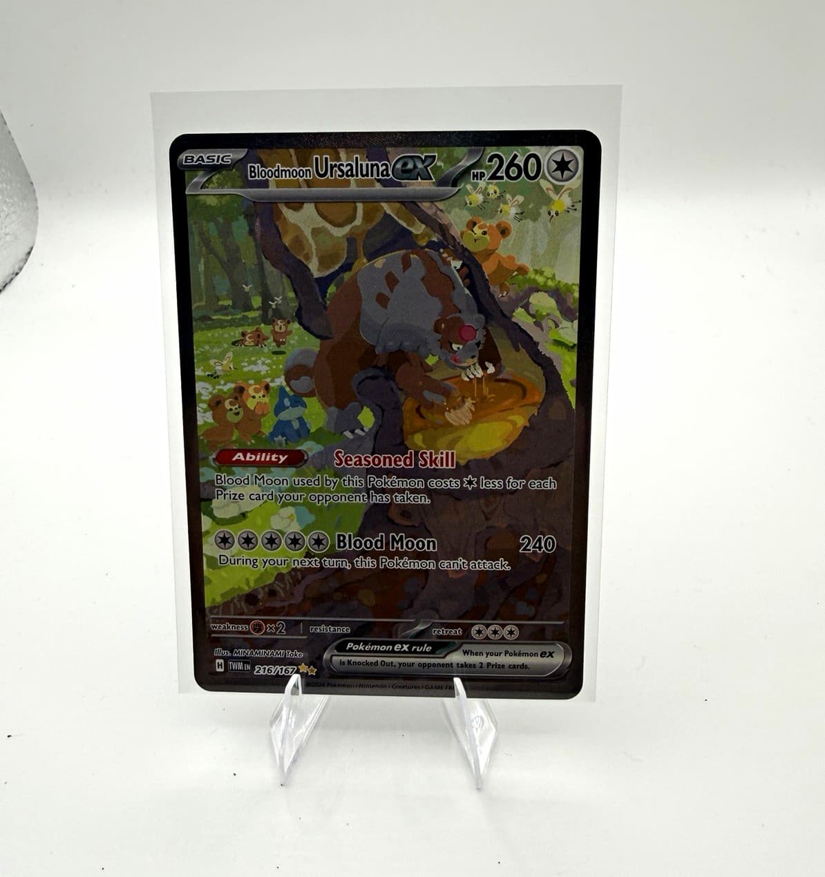 Pokemon Company Bloodmoon Ursaluna ex Full Art SIR Holo 216/167 Twilight