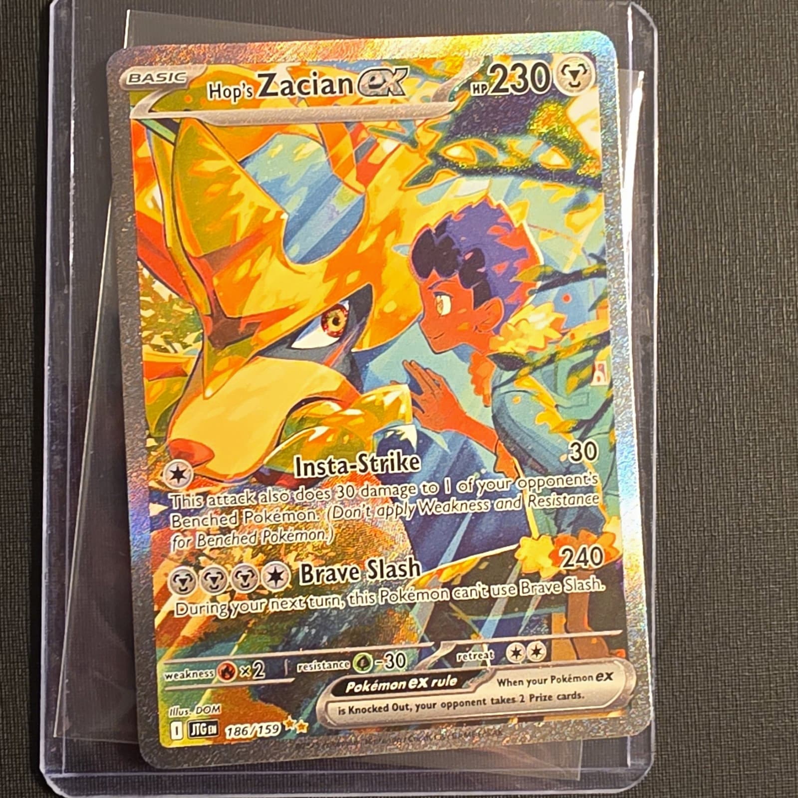 Pokémon TCG Hop's Zacian ex 186/159 Sv09 Journey Together Holo Full Art SIR