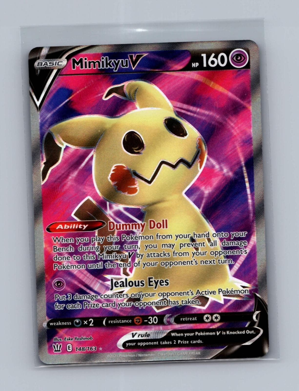 Mimikyu V 148/163 Near Mint Ultra Rare Battle Styles Pokemon Holo
