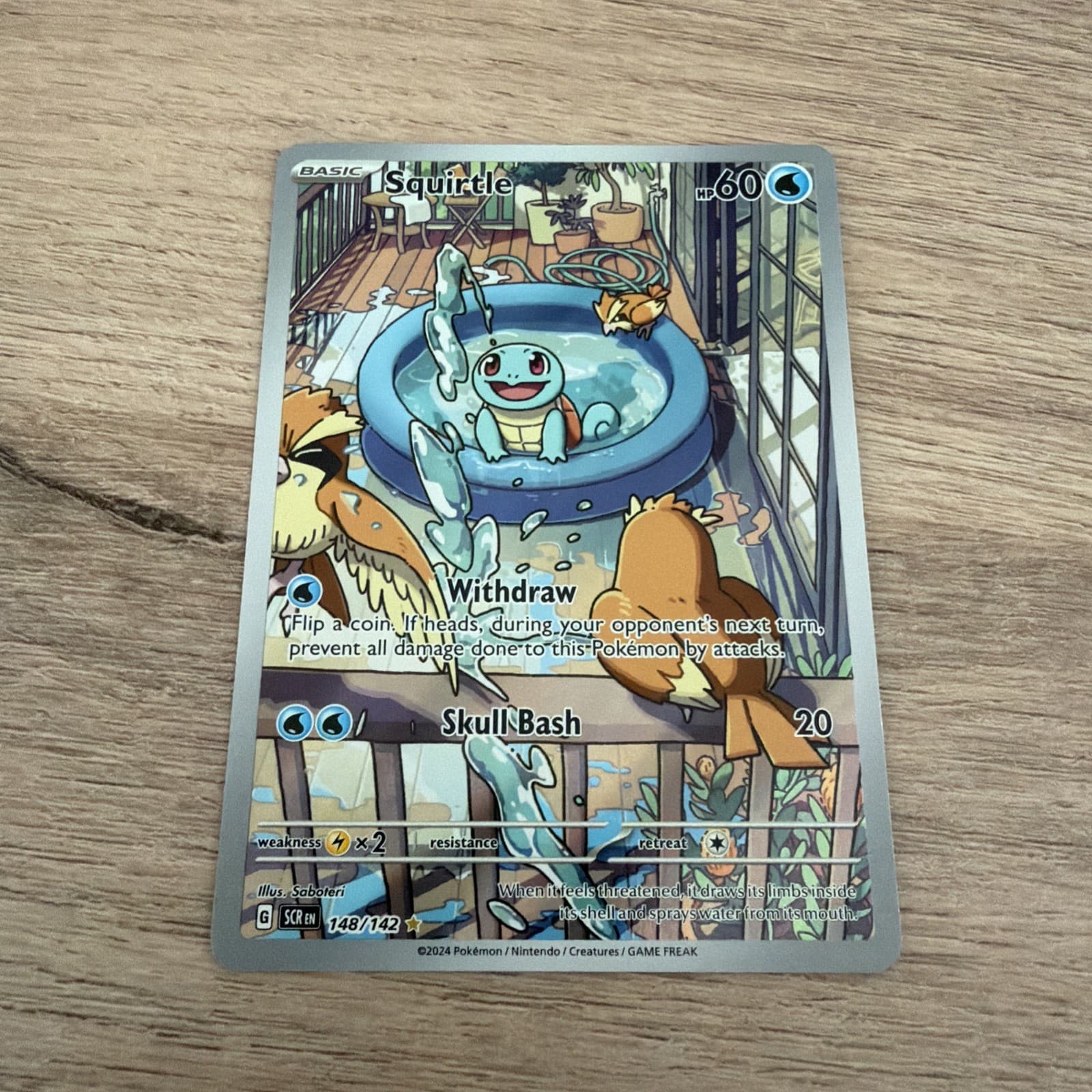 Squirtle 148/142 Sv07 Stellar Crown Illustration Rare Holo Full Art English