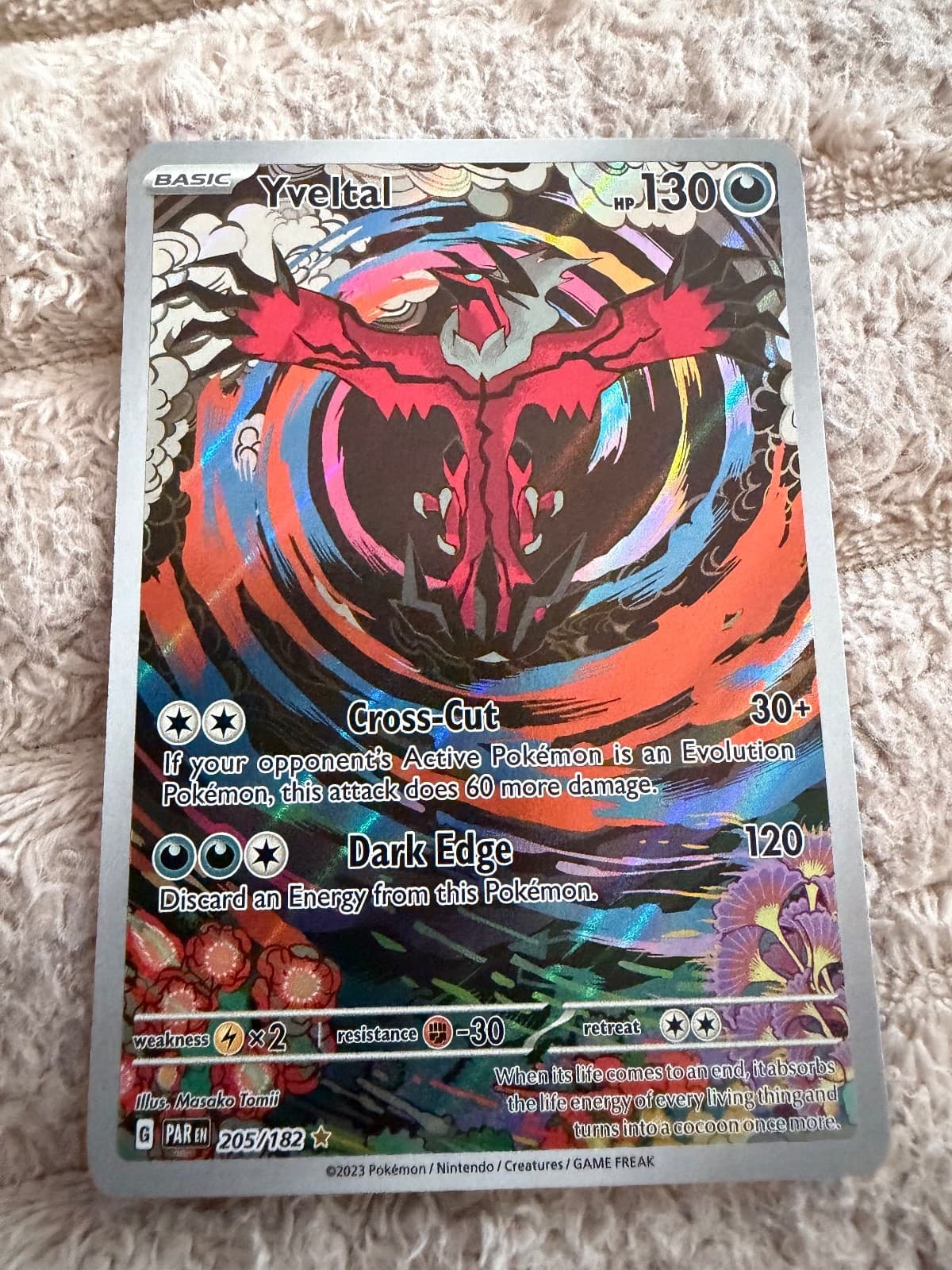 Yveltal Holo Illustration Rare SV04: Paradox Rift 205/182 NM