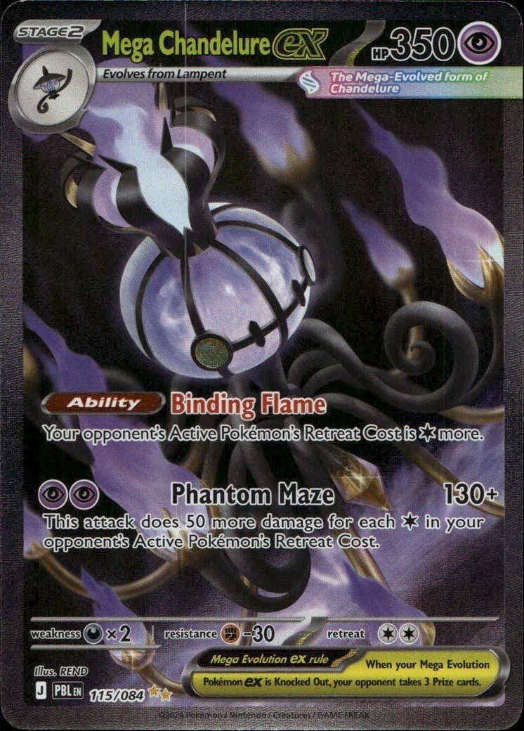 Mega Chandelure ex 115/084 Special Illustration Rare Pitch Black Pokemon Holo NM