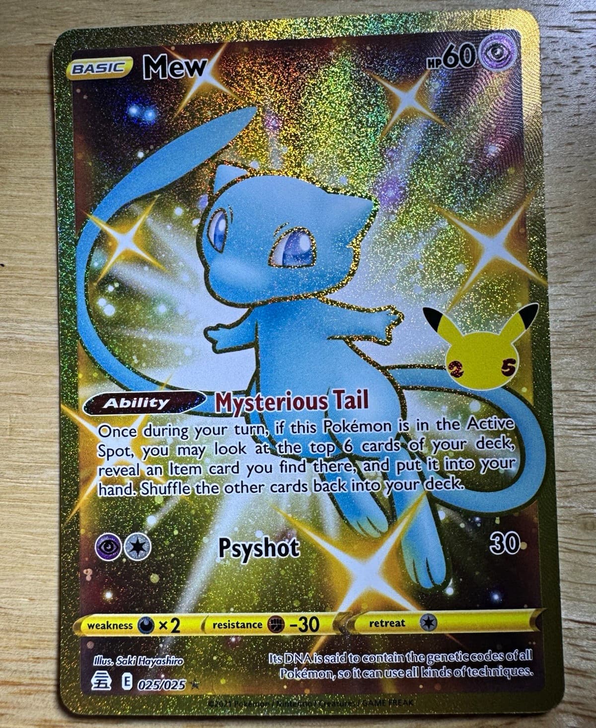 The Pokémon Company Pokemon TCG Mew 025/025 Celebrations Secret Rare Holo Eng