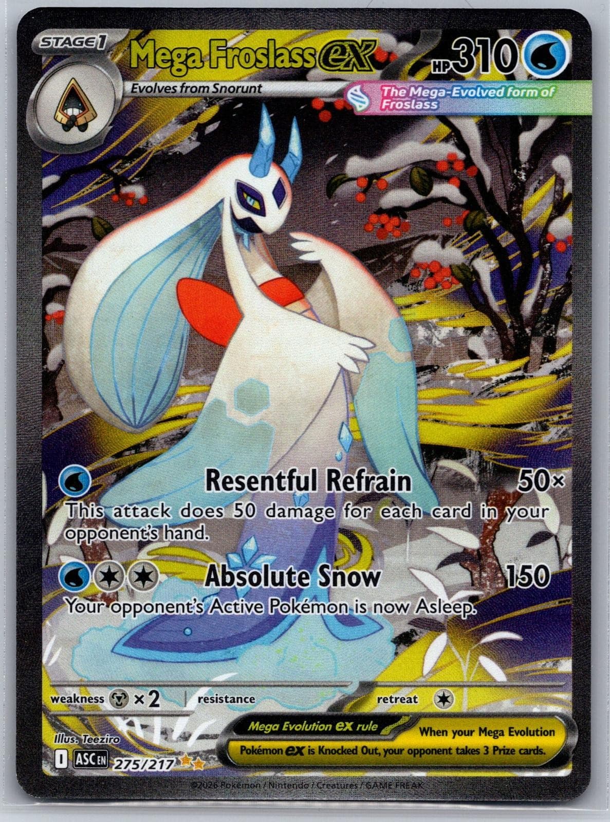 Mega Froslass ex 275/217 Ascended Heroes Pokemon Holo NM