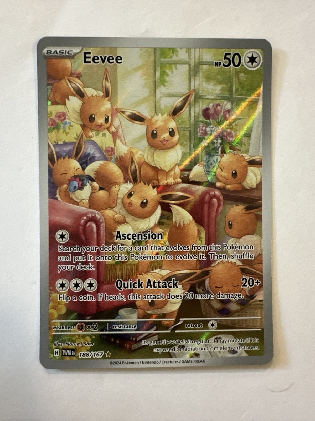 Mint Eevee 188/167 Sv06: Twilight Masquerade Holo Full Art