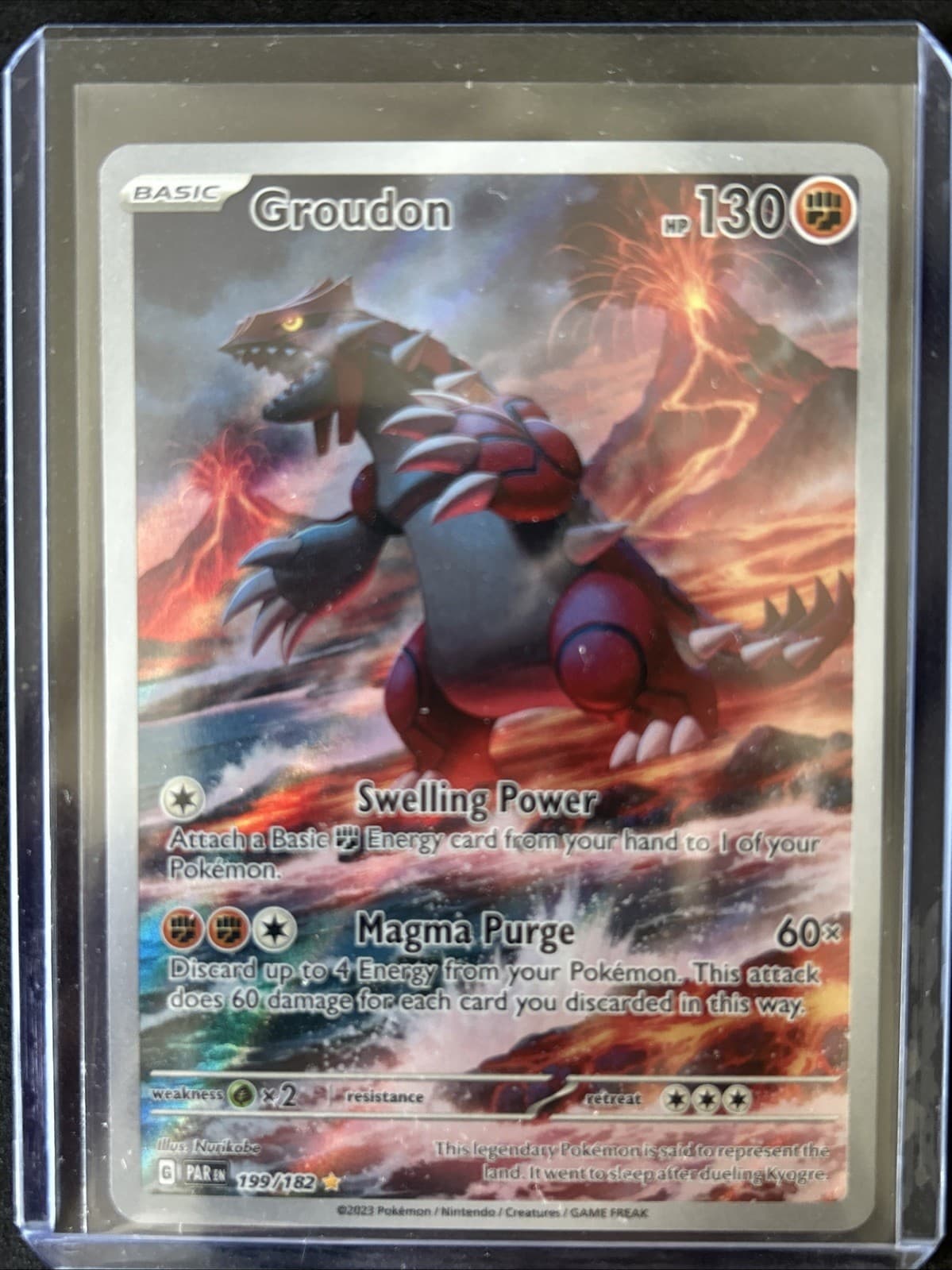 Groudon 2023 Pokemon SV Paradox Rift #199/182 Illustration Rare