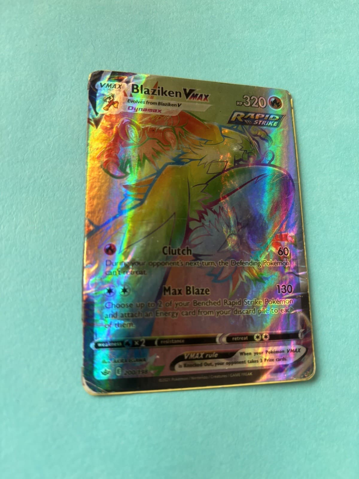 Pokémon TCG Blaziken VMAX 200/198 Rainbow Secret Rare Chilling Reign