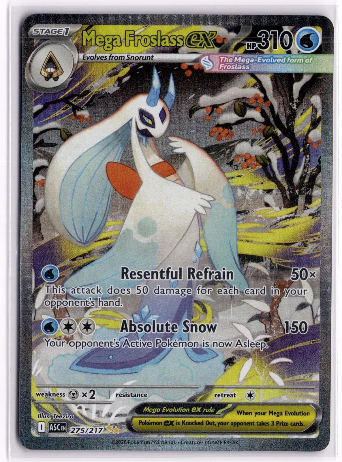 Mega Froslass ex 275/217 Ascended Heroes Pokemon Holo NM