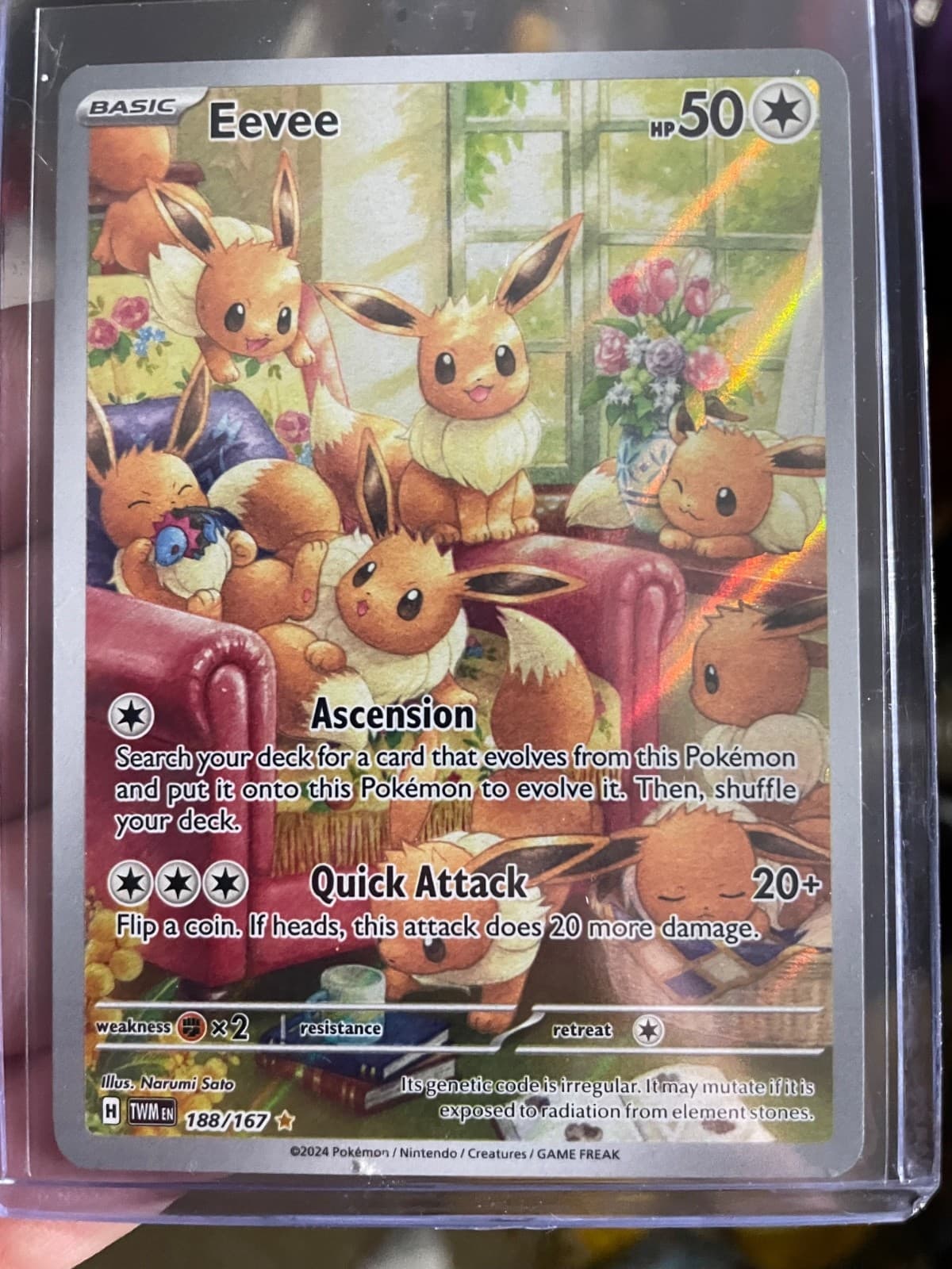 Pokemon TCG Twilight Masquerade 188/167 Eevee Illustration Rare - NM