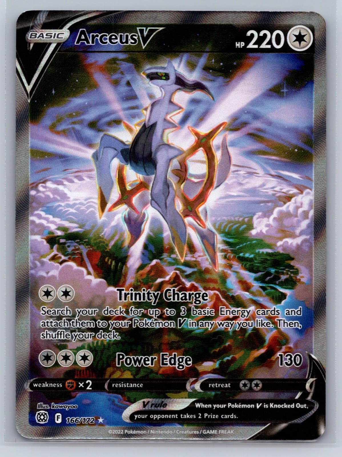 Arceus V (Alternate Full Art) Holo Ultra Rare SWSH09: Brilliant Stars 166/172 NM