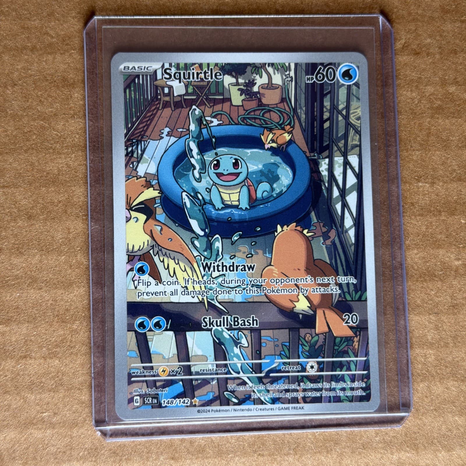 Pokemon Squirtle 148/142 Stellar Crown Illustration Rare English NM