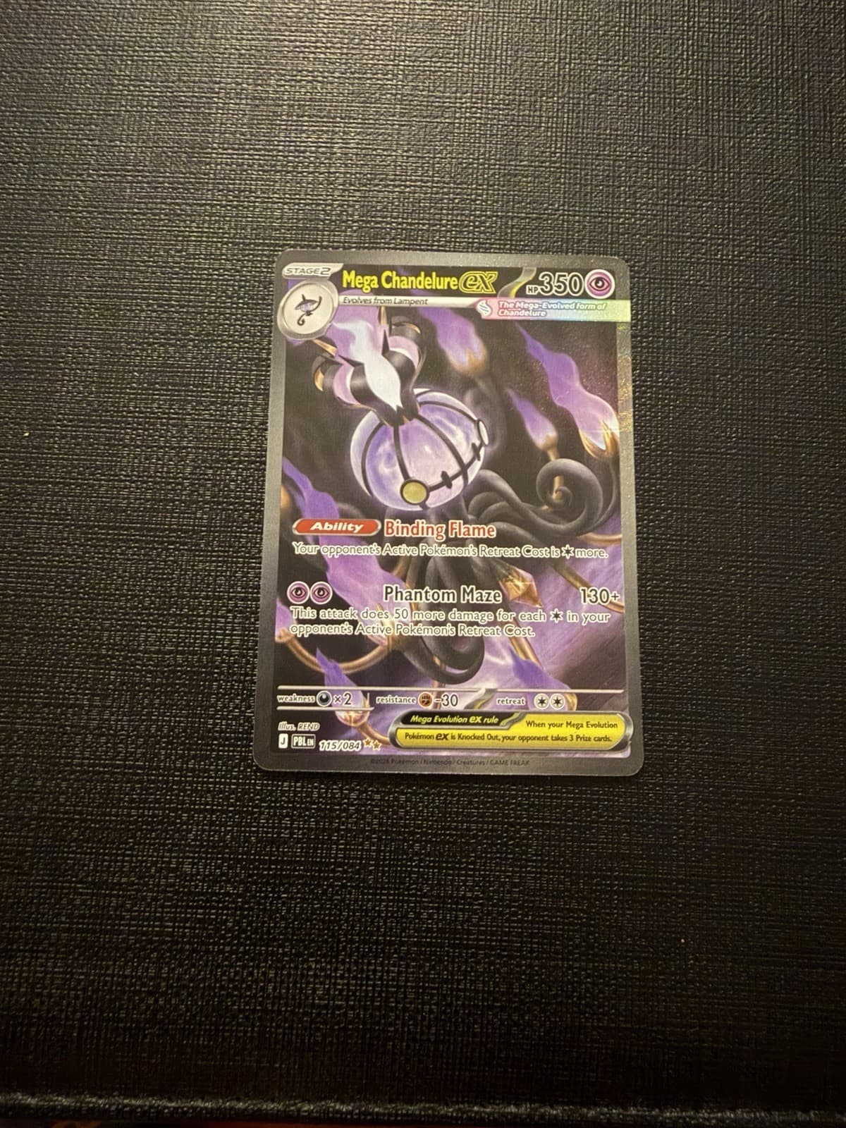 Mega Chandelure ex 115/084 Me05: Pitch Black Holo SIR