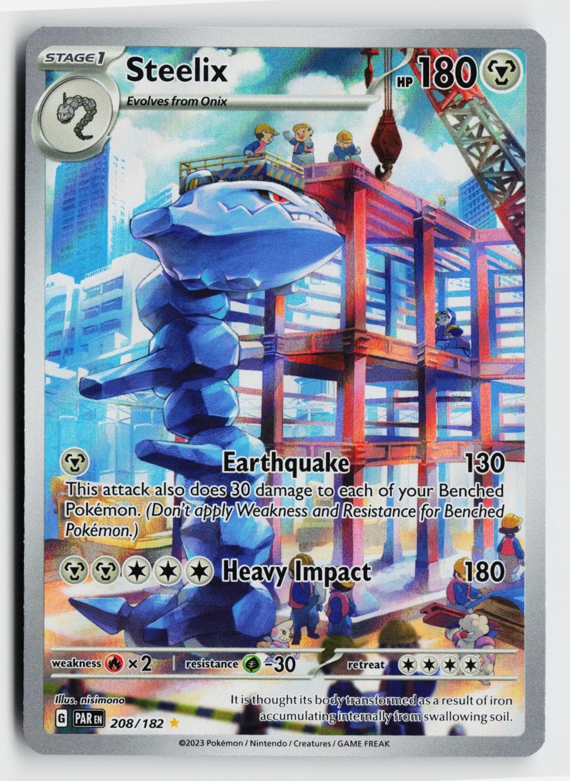 Steelix 208/182 Illustration Rare Paradox Rift Pokemon Holo Near Mint